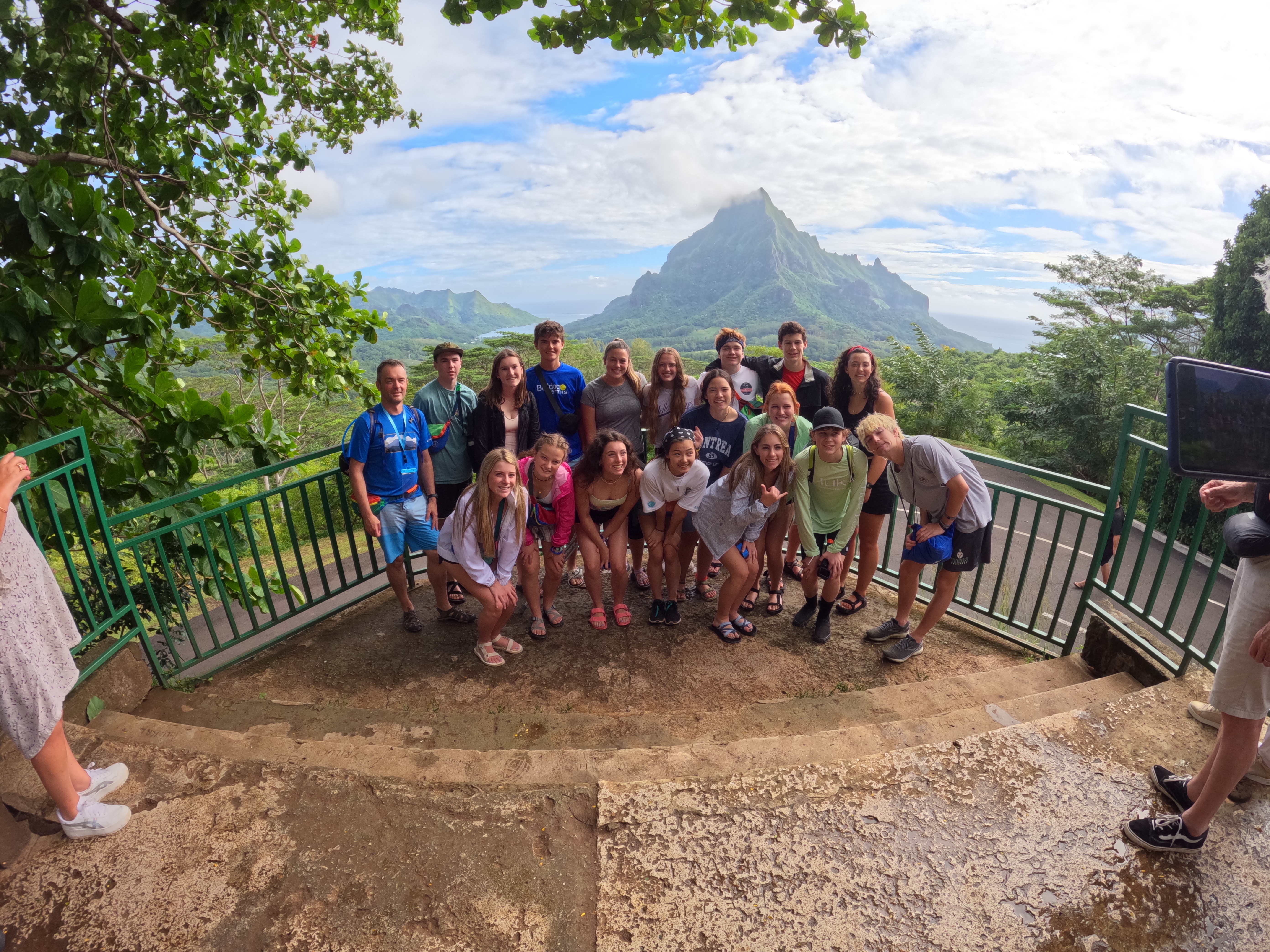 2022 Tahiti Taravao HXP - Day 3 (Devotional, Moorea Jeep Safari, Magic Mountain Overlook, Jam Tasting, Belvedere Lookout, Marae-o-Mahine, Touching Sacred Eels, Fresh Pineapple & Coconut, Making Headbands, Beach Games, Tahitian Dance & Fire Show)